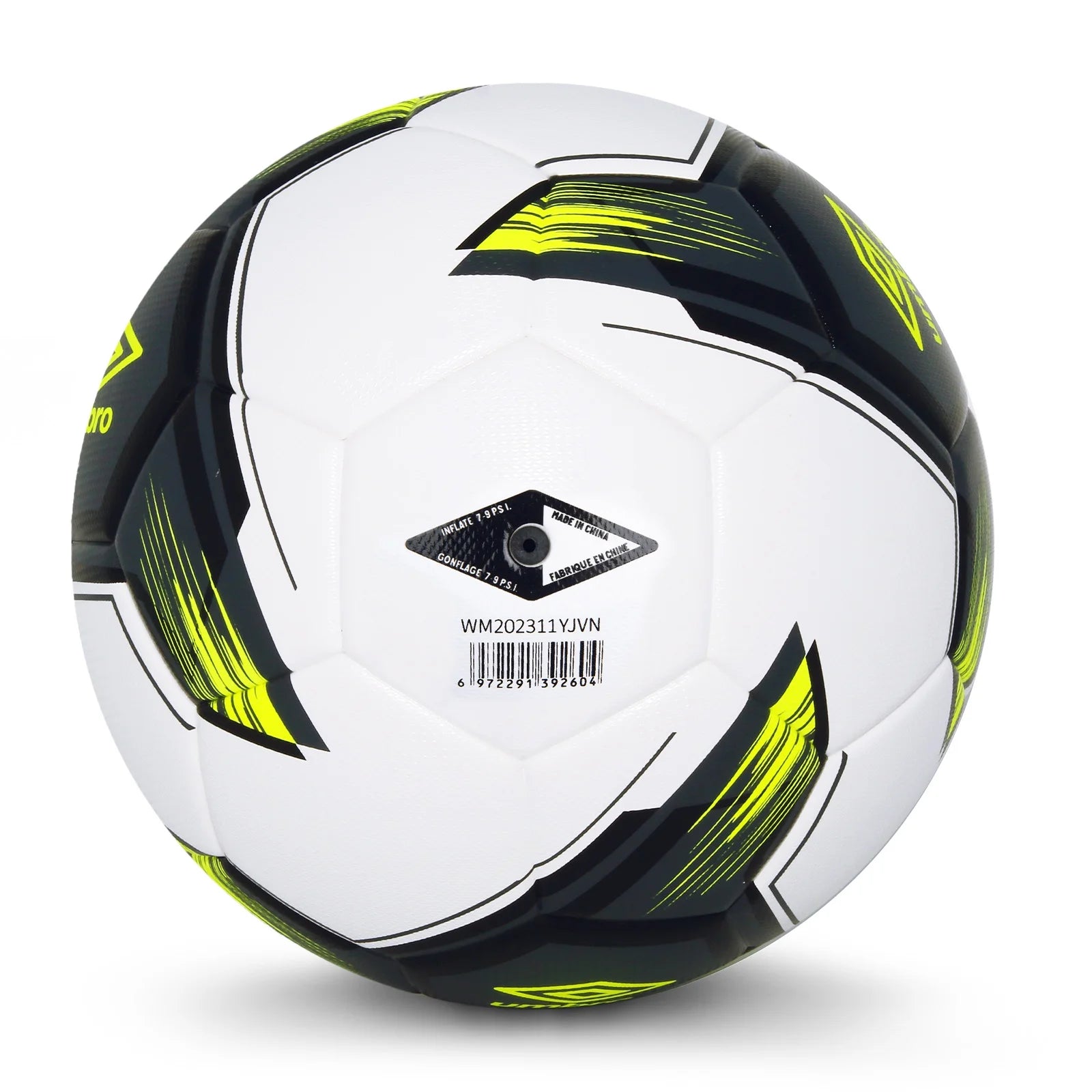 Tristar Size 5 Adult and Teen Soccer Ball, White/Gray/Yellow